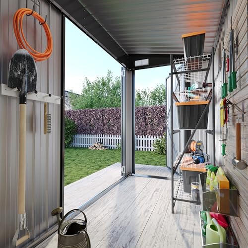 4'x8' Shed Outdoor Storage Shed with Triple Lockable Door