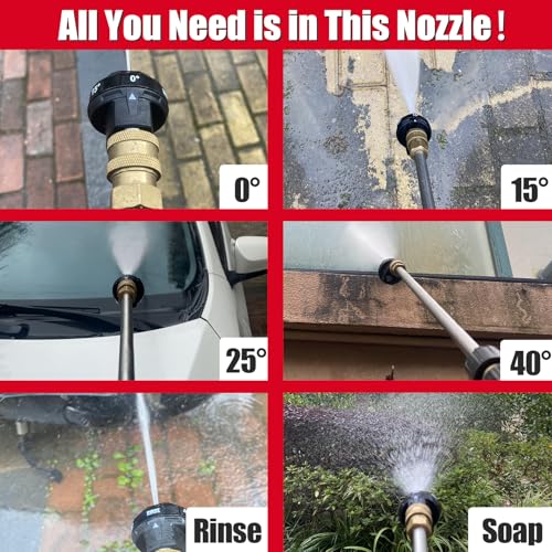 MeteorBlast 6 in 1 Quick Change over Adjustable Pressure Washer Nozzle Tips