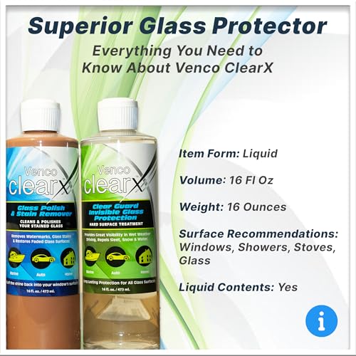 Venco Clear X Glass Polish & Protector (16 Fl Oz)
