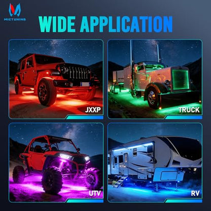 Q1 RGBW 12 Pod Rock Lights for Trucks with App & Remote Control (12 Count)