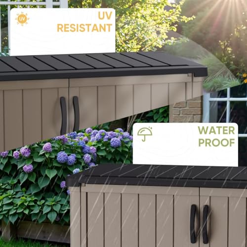 Outdoor Storage Cabinet 50 Cu Ft with Lockable Doors