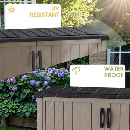 Outdoor Storage Cabinet 50 Cu Ft with Lockable Doors