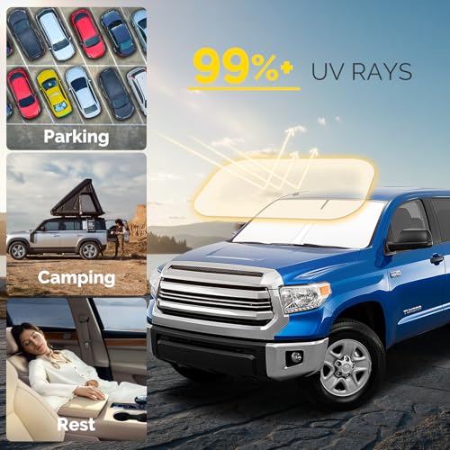 Car Windshield Sun Shade Compatible for Toyota Tundra Accessories 2007