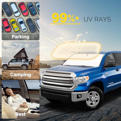 Car Windshield Sun Shade Compatible for Toyota Tundra Accessories 2007
