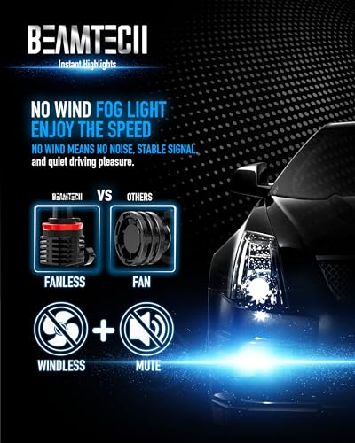 H11 Bulb H8 H9 Fog Light Fanless in Line 6500K White Pack of 2 (2 Count)