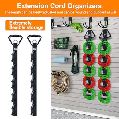 Extension Cord Organizer Adjustable 2 PCS with 5 Slots