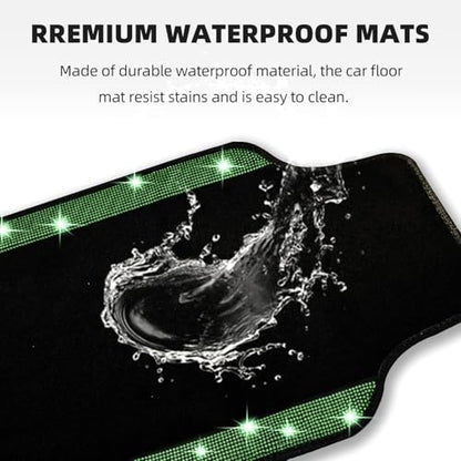 Bling Car Floor Mats Full Set and Steering Wheel Cover