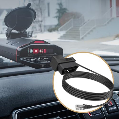 OBDII to RJ11 for Escort Radar Detector Power Cord for MAX 360 (9.8 Foot)