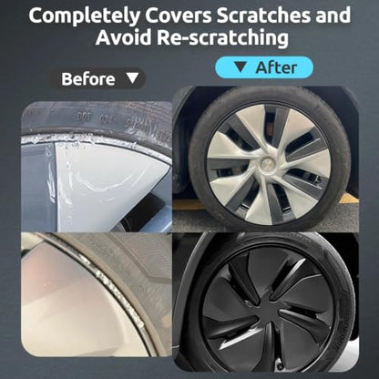 Automotive Alloy Wheel Rim Protector 19 Inch Alloy Rim Guards for Car Rims Compatible with Tesla Model 3 Model Y 19 Inch (4 Count)