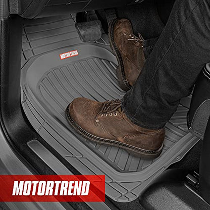FlexTough Gray Floor Mats for Cars & Cargo Mat Full Set