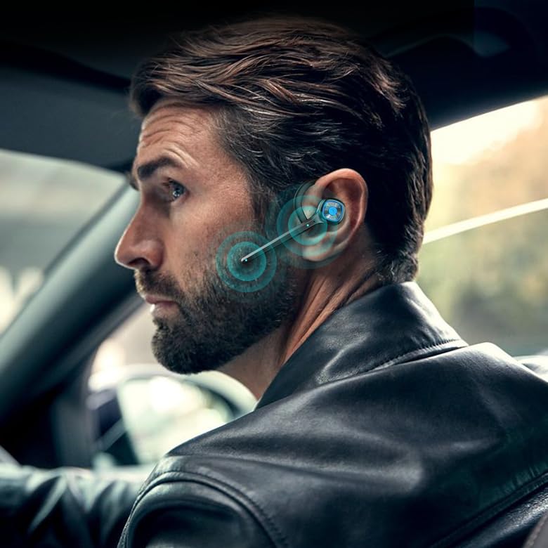 Wireless Bluetooth Earpiece Headphone Dual Noise Cancelling Mic Painless Open
