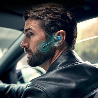 Wireless Bluetooth Earpiece Headphone Dual Noise Cancelling Mic Painless Open