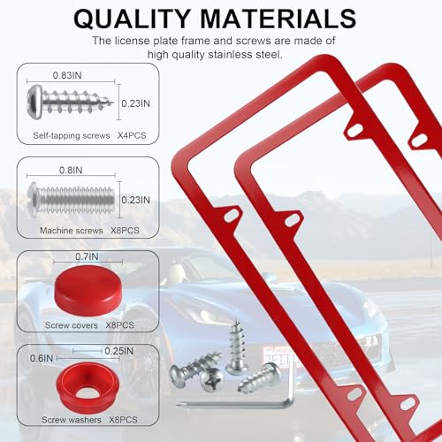 4 Holes Stainless Steel License Plate Frames