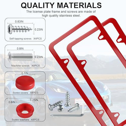 4 Holes Stainless Steel License Plate Frames