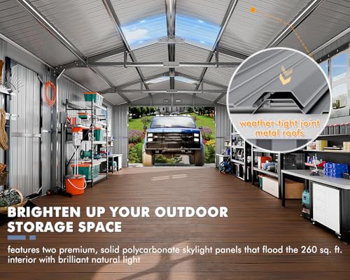 13x20x8.3 FT Metal Garage Shed Large Building Kits
