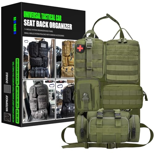 7 PACK Tactical Seat back organizer Truck organizer With 6 Detachable Pouches Universal For Car Truck Ford Jeep Military