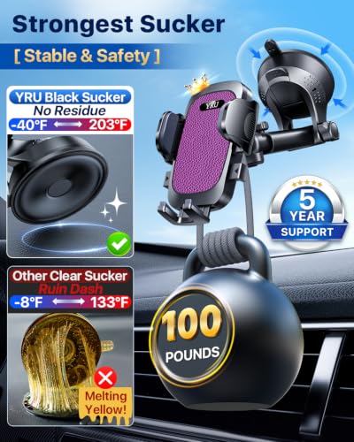 True Upgrade for Safety] Car Phone Holder Mount [Patent & Military