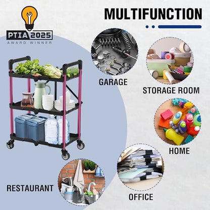 3 Tier Collapsible Utility Cart
