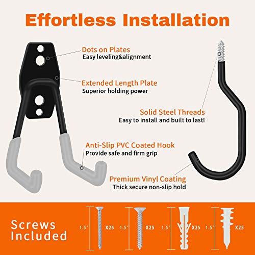 Garage Hooks with Bike Hook & Extension Cord Organizer