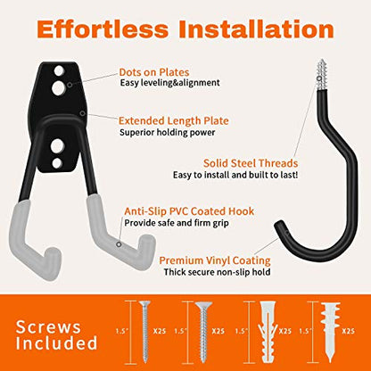 Garage Hooks with Bike Hook & Extension Cord Organizer