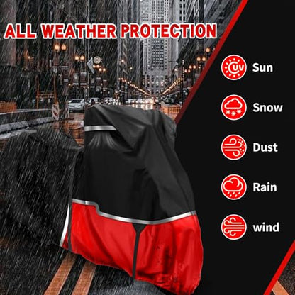 420D Waterproof Motorcycle Cover for Touring Models with Side Top Box