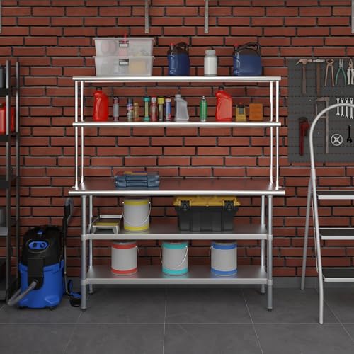 Stainless Steel Work Table with 2 Shelves