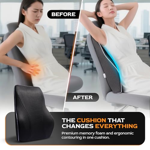 Extra Dense Lumbar Support Pillow with Double Adjustable Straps
