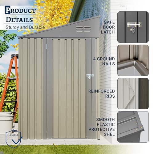 4x7 FT Outdoor Storage Shed Lean to Shed