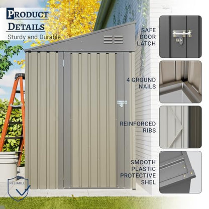 4x7 FT Outdoor Storage Shed Lean to Shed