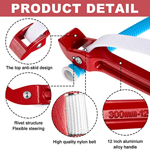 12 Inch Strap Wrench Adjustable Pipe Nylon Plumbing Strap Wrench Oil Filter Jar Opener Handle Belt Anti