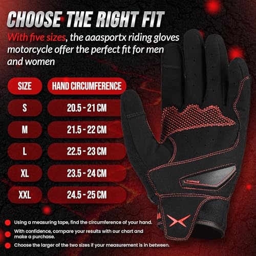 Breathable Motorcycle Gloves for Men with TPR & Kevlar Palm Protection Hard Knuckles Touchscreen