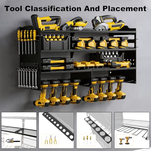 Large Power Tool Organizer Wall Mount Black