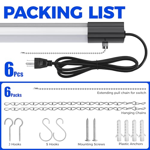 BS84 LED Shop Lights 4FT for Workshop (6 Count)