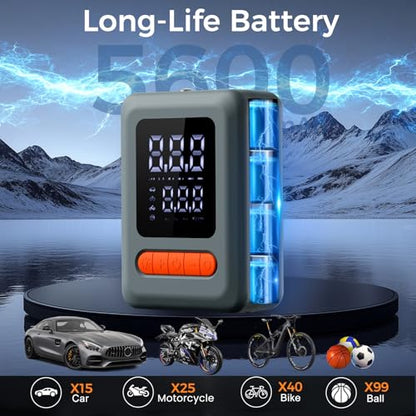 Tire Inflator Portable Air Compressor & Car Jump Starter