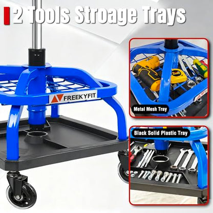 Rolling Shop Stool with Wheels