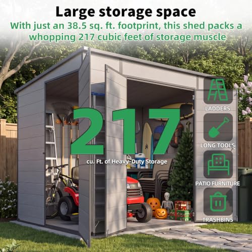 6'x8' Outdoor Resin Storage Shed