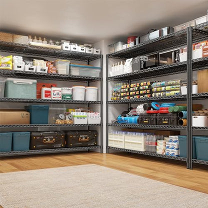 85.7" H Storage Shelves 2998LBS Metal Shelving Unit with Wheels & Feet (2 Count)