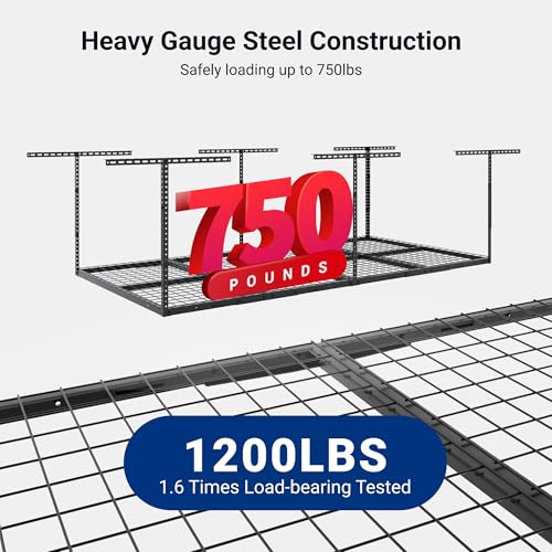 4x8 Overhead Garage Ceiling Storage Rack Organization