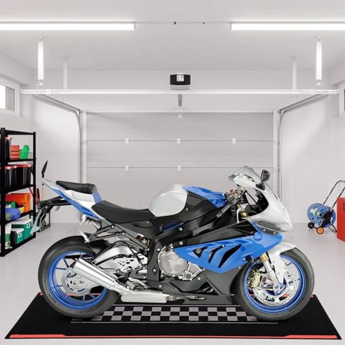 Motorcycle Mat Garage Floor Rug Washable Parking Mats for Garage Floors Non Slip Oil Absorbent Pad Rubber Backing Layer Protects Floor