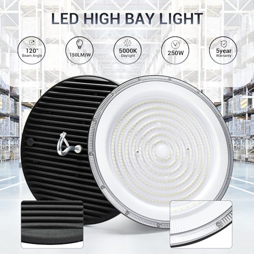 6 Pack 250W UFO Led High Bay Light (6 Count)
