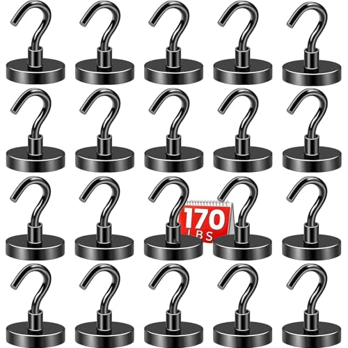 Magnetic Hooks 20pcs 170lbs Cruise Essentials 2026 Magnet Hook Black (20 Count)