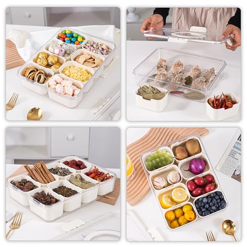 Divided Serving Tray with Lid and Handle