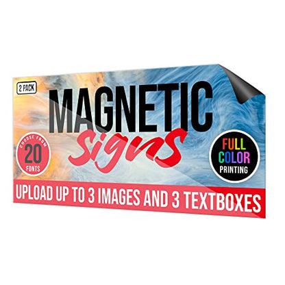 2 Pack Personalized Magnetic Signs for Vehicles