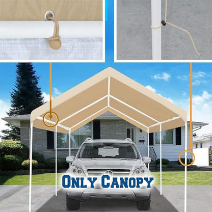 10'x20' Carport Replacement Canopy Cover Beige