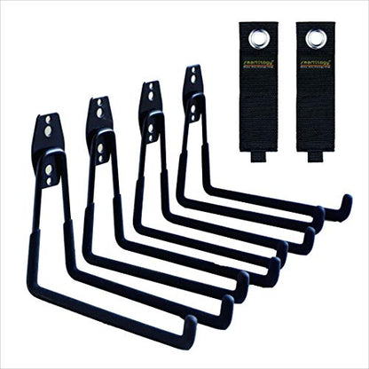 Garage Hooks 4 Pack Wall Mount Storage Hanger with 2 Extension Cord Holder Organizer