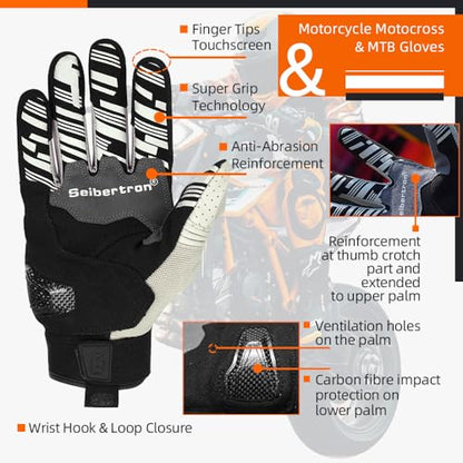 SPS 2 Unisex Touchscreen Road Racing Motorcycle MTB Sports Gloves Also fit BMX MX ATV Mountain Bike Bicycle Cycling Off