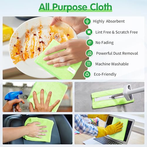 Sage Green Microfiber Cleaning Cloth (8 Count)