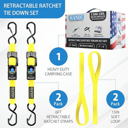 USA Based Retractable Ratchet Straps (2 Count)