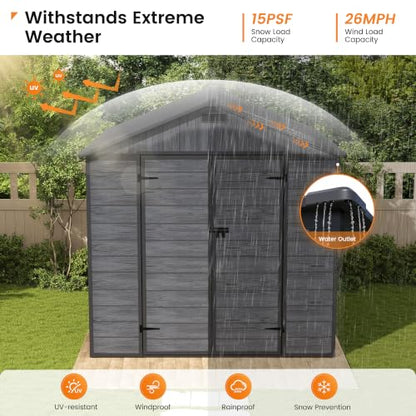 8x8 FT Resin Storage Shed