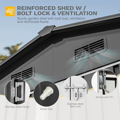 10x8ft Outdoor Storage Shed
